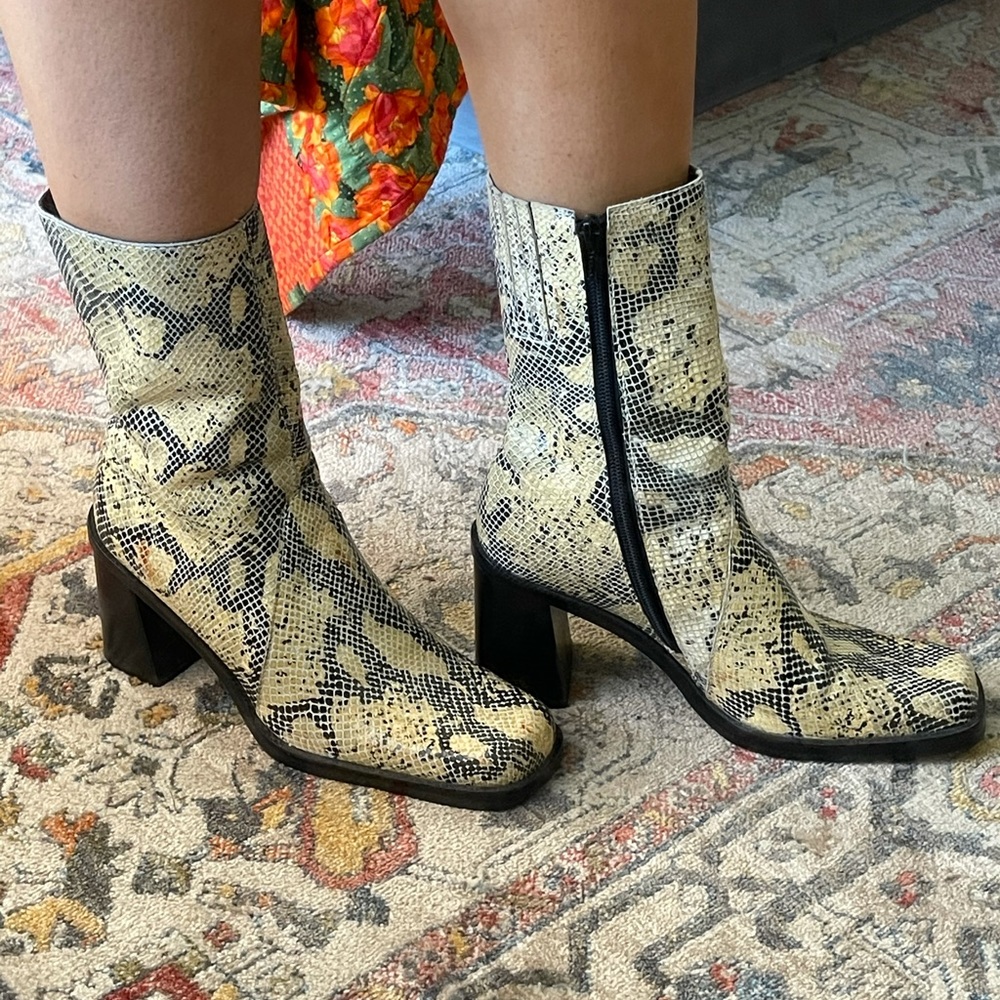 Snake Print Boots